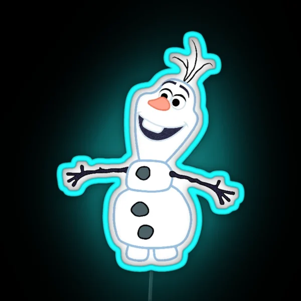 Snowman Olaf RGB Neon Sign