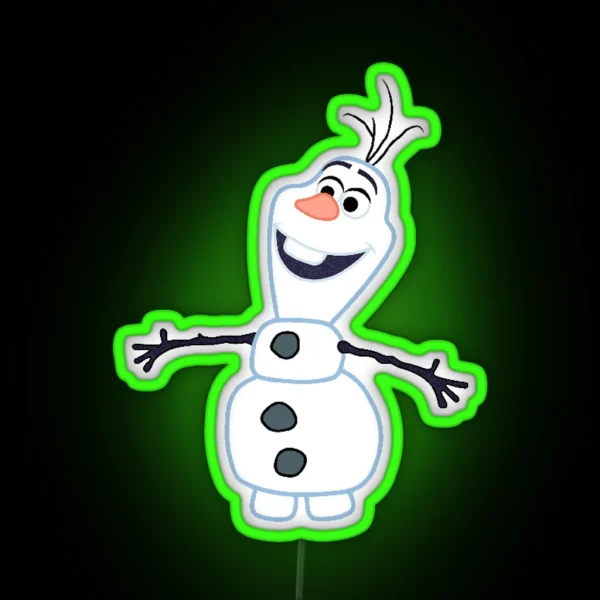 Snowman Olaf RGB Neon Sign