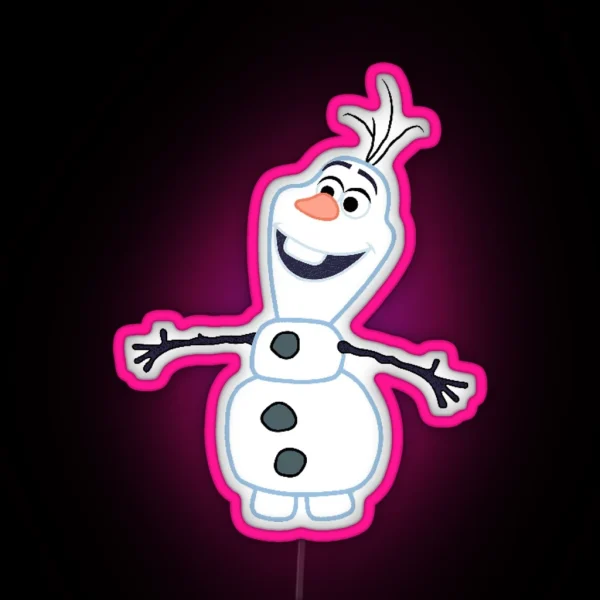 Snowman Olaf RGB Neon Sign