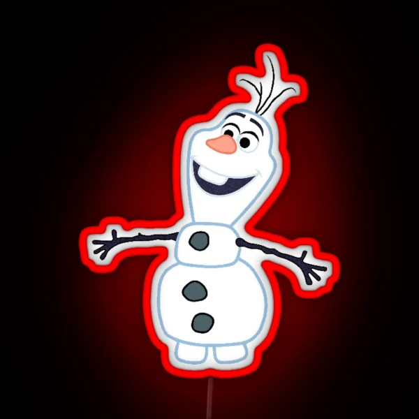 Snowman Olaf RGB Neon Sign