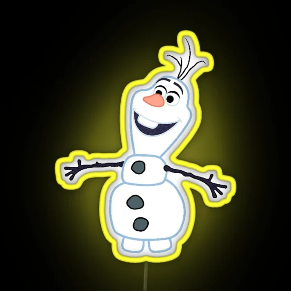 Snowman Olaf RGB Neon Sign
