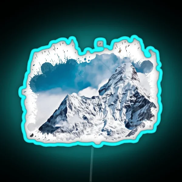 Snowy Mountain Artwork RGB Neon Sign