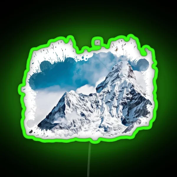 Snowy Mountain Artwork RGB Neon Sign