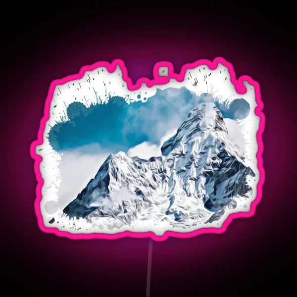 Snowy Mountain Artwork RGB Neon Sign