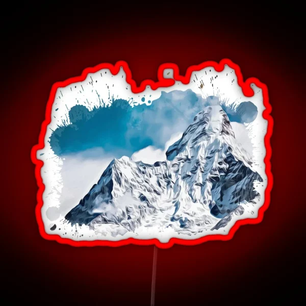 Snowy Mountain Artwork RGB Neon Sign