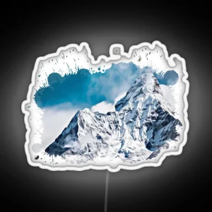 Snowy Mountain Artwork RGB Neon Sign