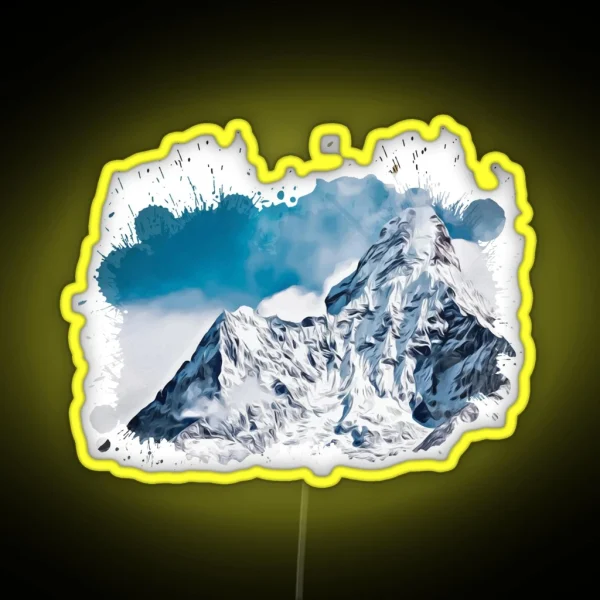 Snowy Mountain Artwork RGB Neon Sign