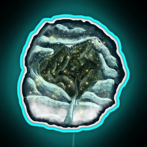 Snowy Mountain Grotto RGB Neon Sign