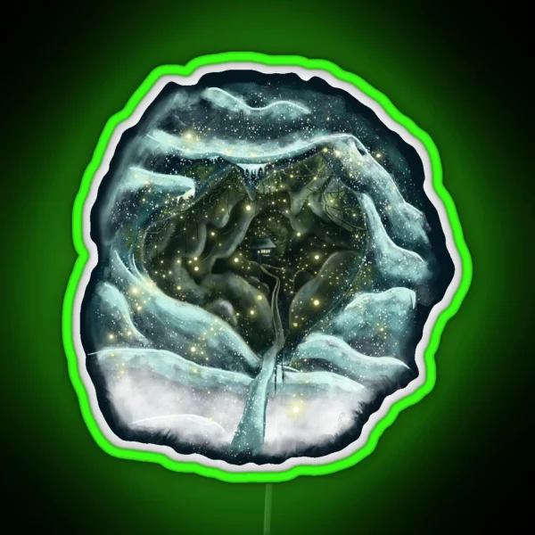 Snowy Mountain Grotto RGB Neon Sign
