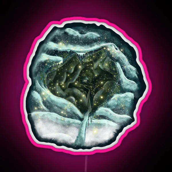 Snowy Mountain Grotto RGB Neon Sign