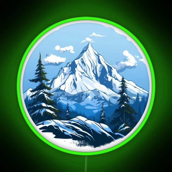 Snowy Mountain Peak RGB Neon Sign