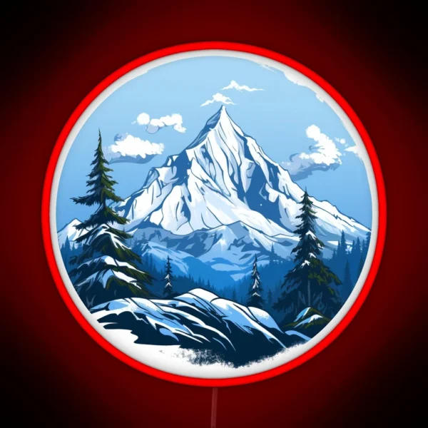 Snowy Mountain Peak RGB Neon Sign