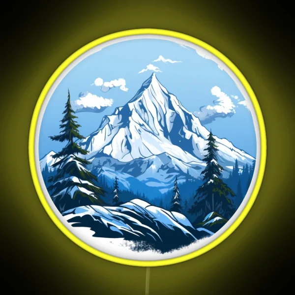 Snowy Mountain Peak RGB Neon Sign
