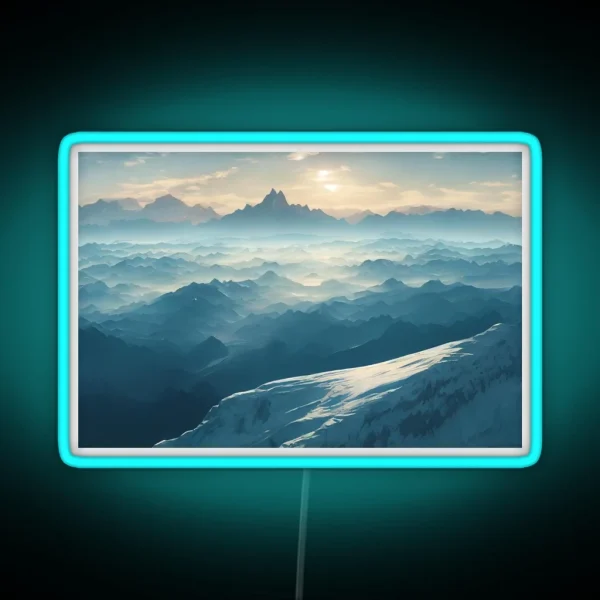 Snowy Mountain Quest RGB Neon Sign