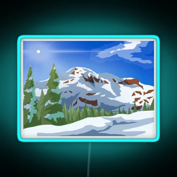 Snowy Mountain RGB Neon Sign