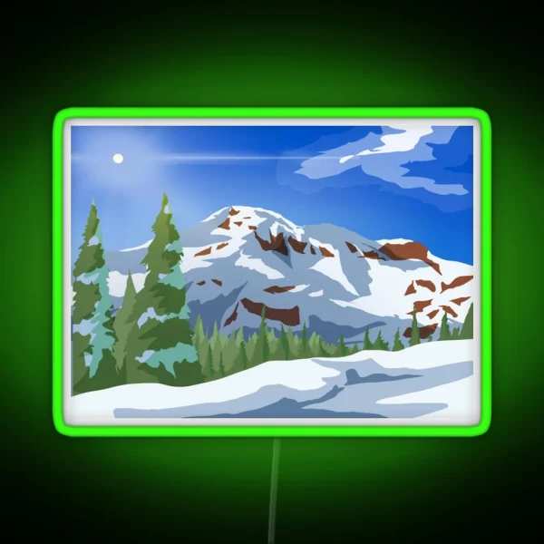 Snowy Mountain RGB Neon Sign
