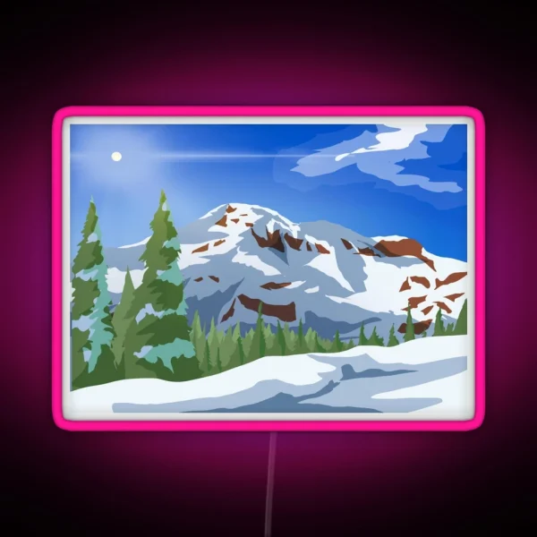Snowy Mountain RGB Neon Sign