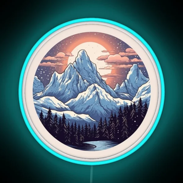 Snowy Mountain RGB Neon Sign