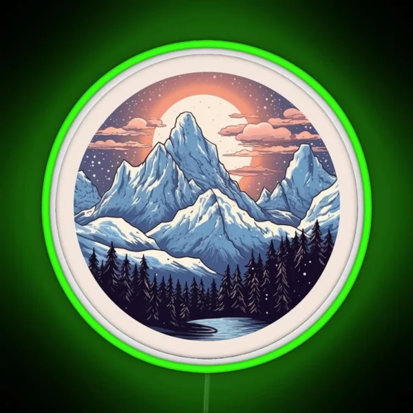 Snowy Mountain RGB Neon Sign