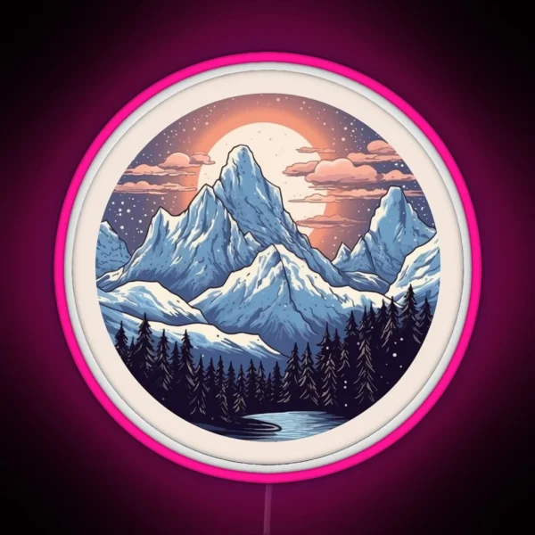 Snowy Mountain RGB Neon Sign