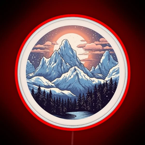 Snowy Mountain RGB Neon Sign