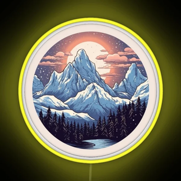 Snowy Mountain RGB Neon Sign