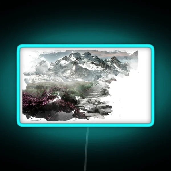 Snowy Mountain RGB Neon Sign