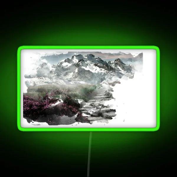 Snowy Mountain RGB Neon Sign