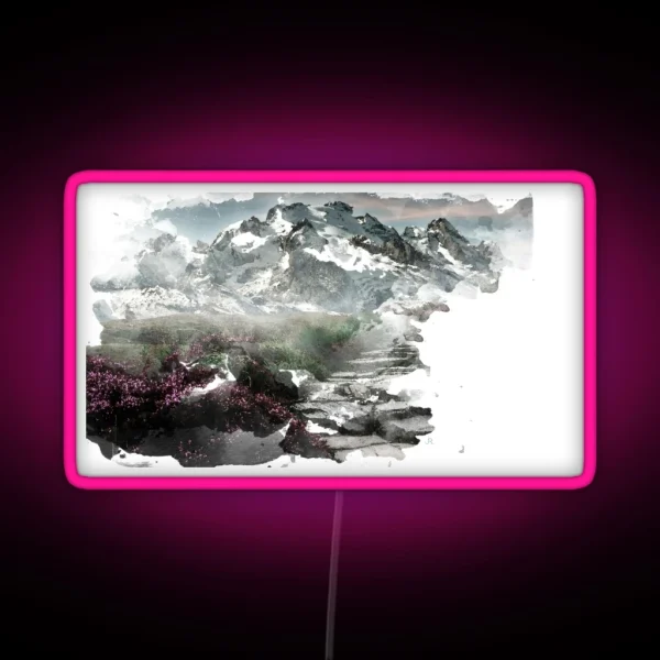 Snowy Mountain RGB Neon Sign