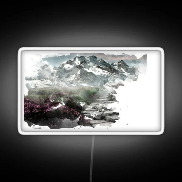 Snowy Mountain RGB Neon Sign