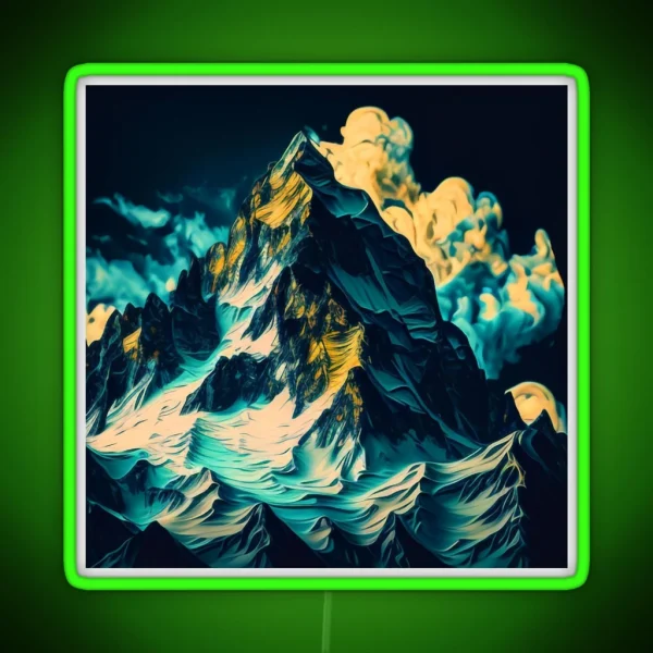 Snowy Mountain RGB Neon Sign