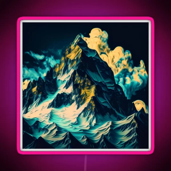 Snowy Mountain RGB Neon Sign
