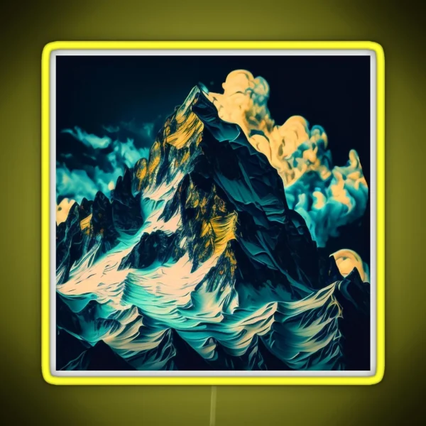 Snowy Mountain RGB Neon Sign