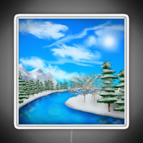 Snowy Mountain Ridge RGB Neon Sign