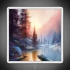 Cozy Mountain Lodge Ambiance with Vibrant Sunrise Neon Wall Decor Sign