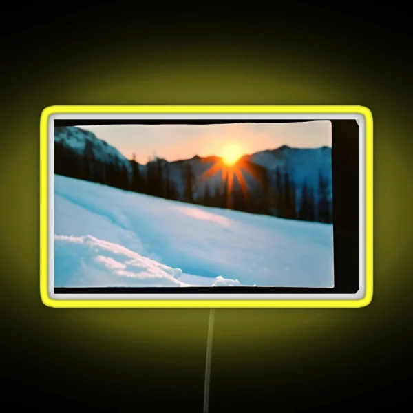 Snowy Mountain Sunset RGB Neon Sign