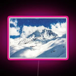 Snowy Mountain Top Winter Mood RGB Neon Sign