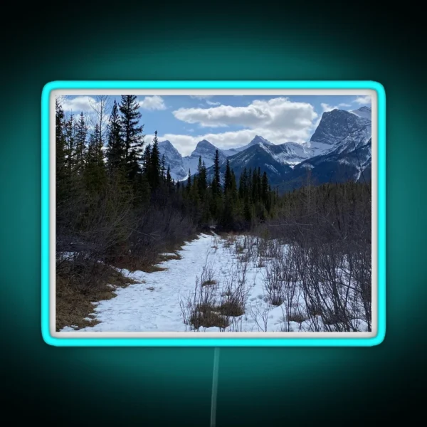 Snowy Mountain Trail RGB Neon Sign