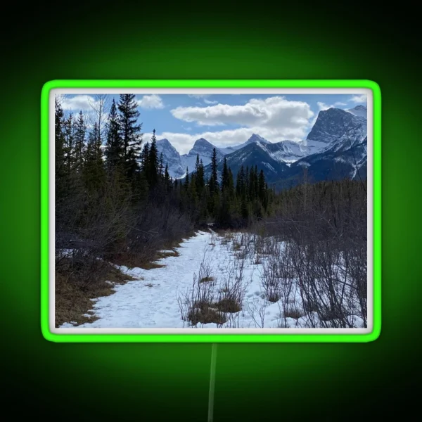 Snowy Mountain Trail RGB Neon Sign