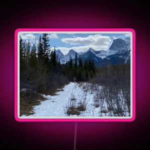 Snowy Mountain Trail RGB Neon Sign