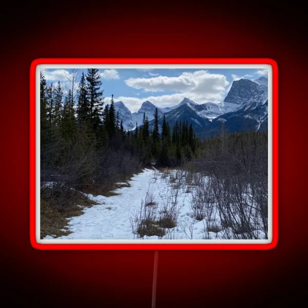 Snowy Mountain Trail RGB Neon Sign