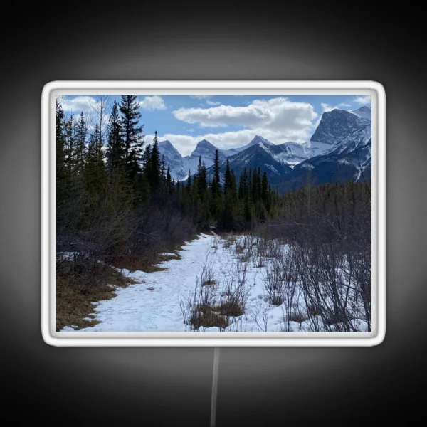 Snowy Mountain Trail RGB Neon Sign