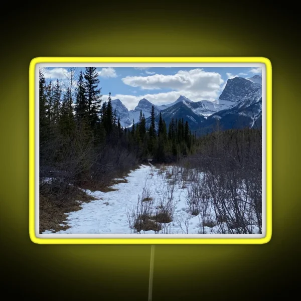 Snowy Mountain Trail RGB Neon Sign