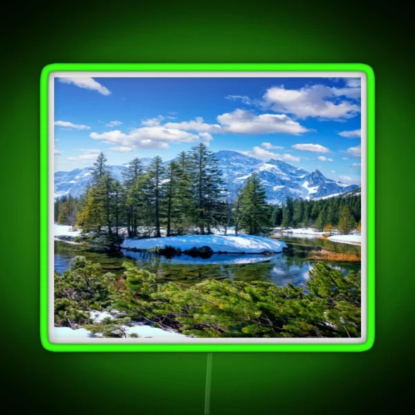 Snowy Mountain View RGB Neon Sign
