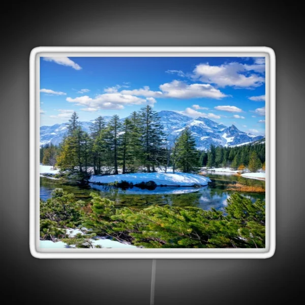 Snowy Mountain View RGB Neon Sign