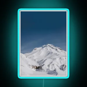 Snowy Mountain Winter Wonderland Modern Minimalist Art RGB Neon Sign