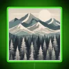 Neon snow globe-inspired mountainscapes with vibrant tree silhouettes in RGB glow