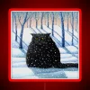 Twinkling snowy night sky with vibrant color changing LED lights