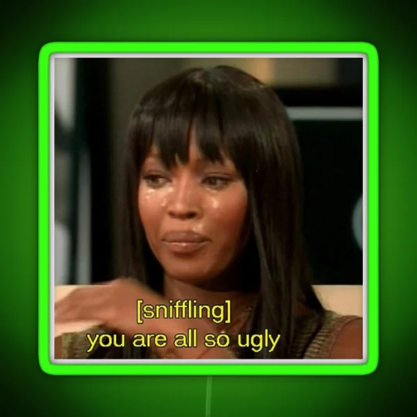 So Ugly Twitter Meme Reaction Pic RGB Neon Sign