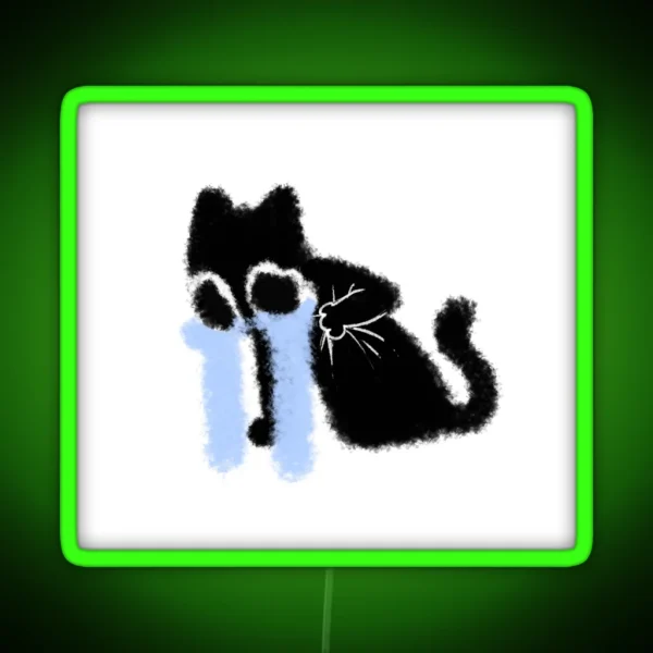 Sobbing Cat RGB Neon Sign